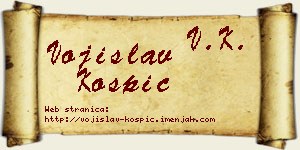 Vojislav Košpić vizit kartica